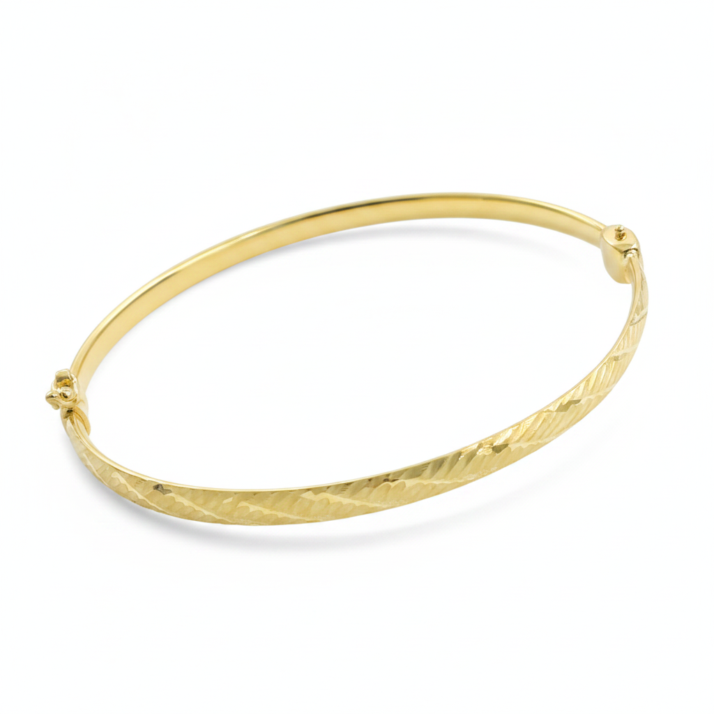 Bangle18. 14K Solid Gold Matte Textured Bangle