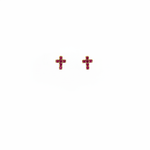 Load image into Gallery viewer, ER427136. 14k Solid Gold Diamond and Gemstone Cross Stud Earrings