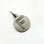 Load image into Gallery viewer, DC066. Diamond Sterling Silver Letter &quot;F&quot; Round Charm
