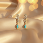 Load image into Gallery viewer, ER414895. 14k Solid Gold Diamond and Gemstone Fancy Dangle Earrings