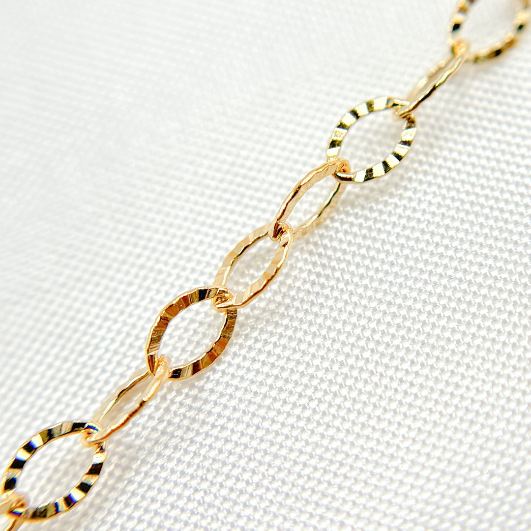 1128GF. 14K Gold Filled Hammered Oval Chain Link