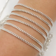 Silver Flat Curb Chain