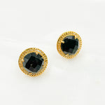 Load image into Gallery viewer, DE040. Diamond Sterling Silver Gemstone Round Studs
