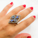 Load image into Gallery viewer, DR028. Diamond Sterling Silver Leaf Ring
