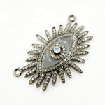 Load image into Gallery viewer, DP508A. Diamond Sterling Silver Eye Enamel Pendant with Gemstone
