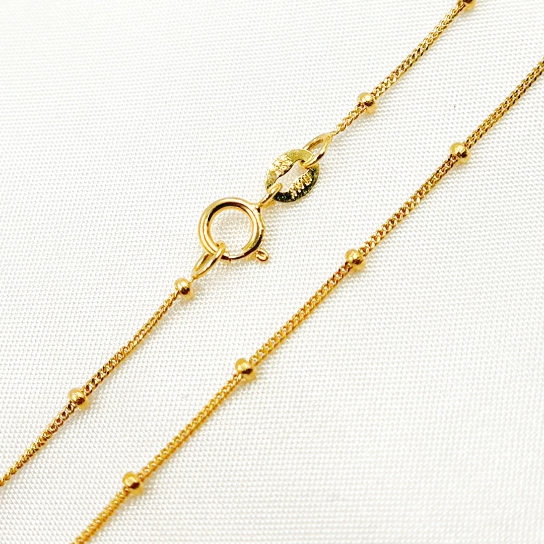 024GS3T2. 14K Solid Gold Satellite Chain