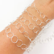Silver Diamond Cut Round Link Chain