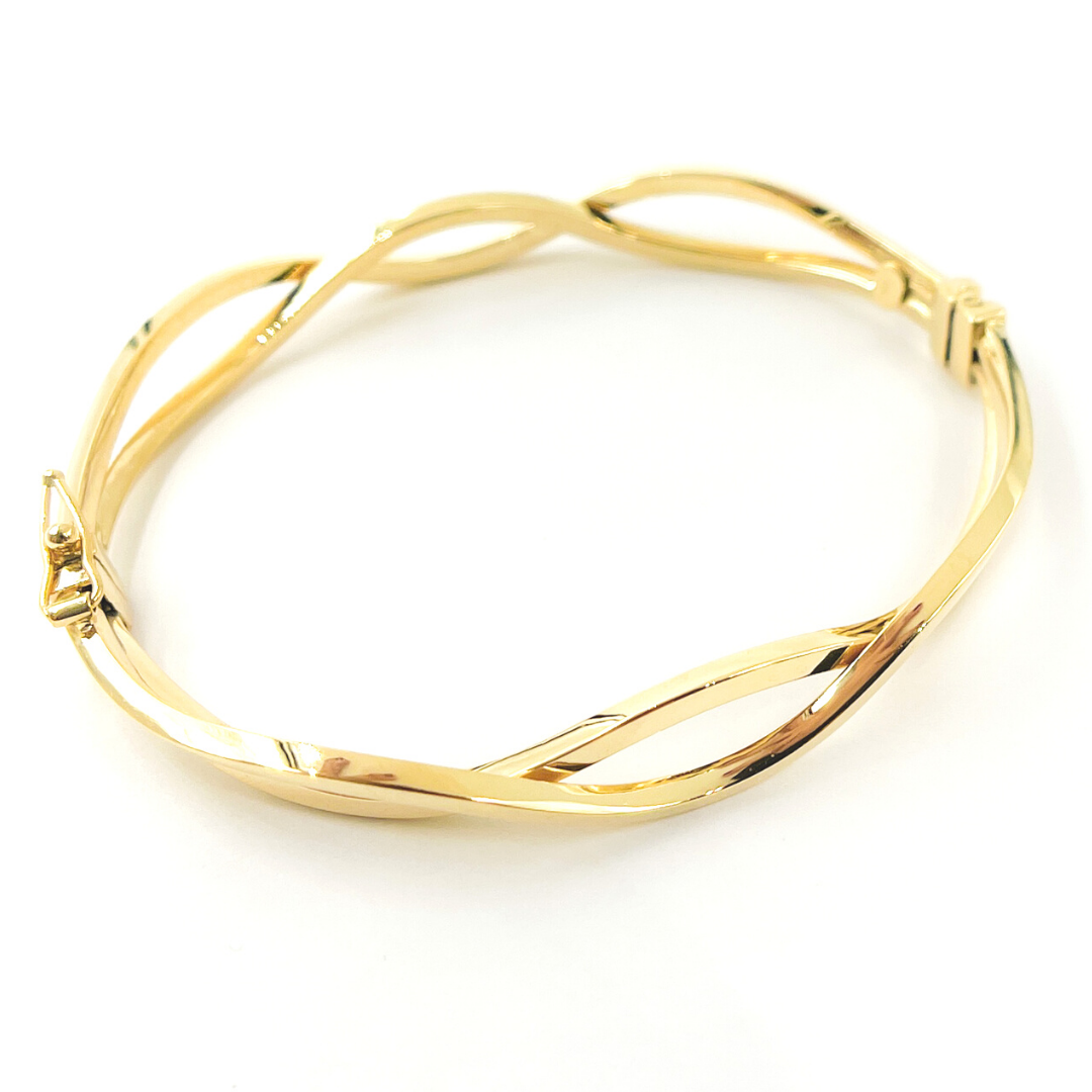 Bangle8. 14K Solid Gold Braided Bangle