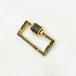 Load image into Gallery viewer, DC083A. Diamond Sterling Silver Rectangle Enamel Carabiner Clasp

