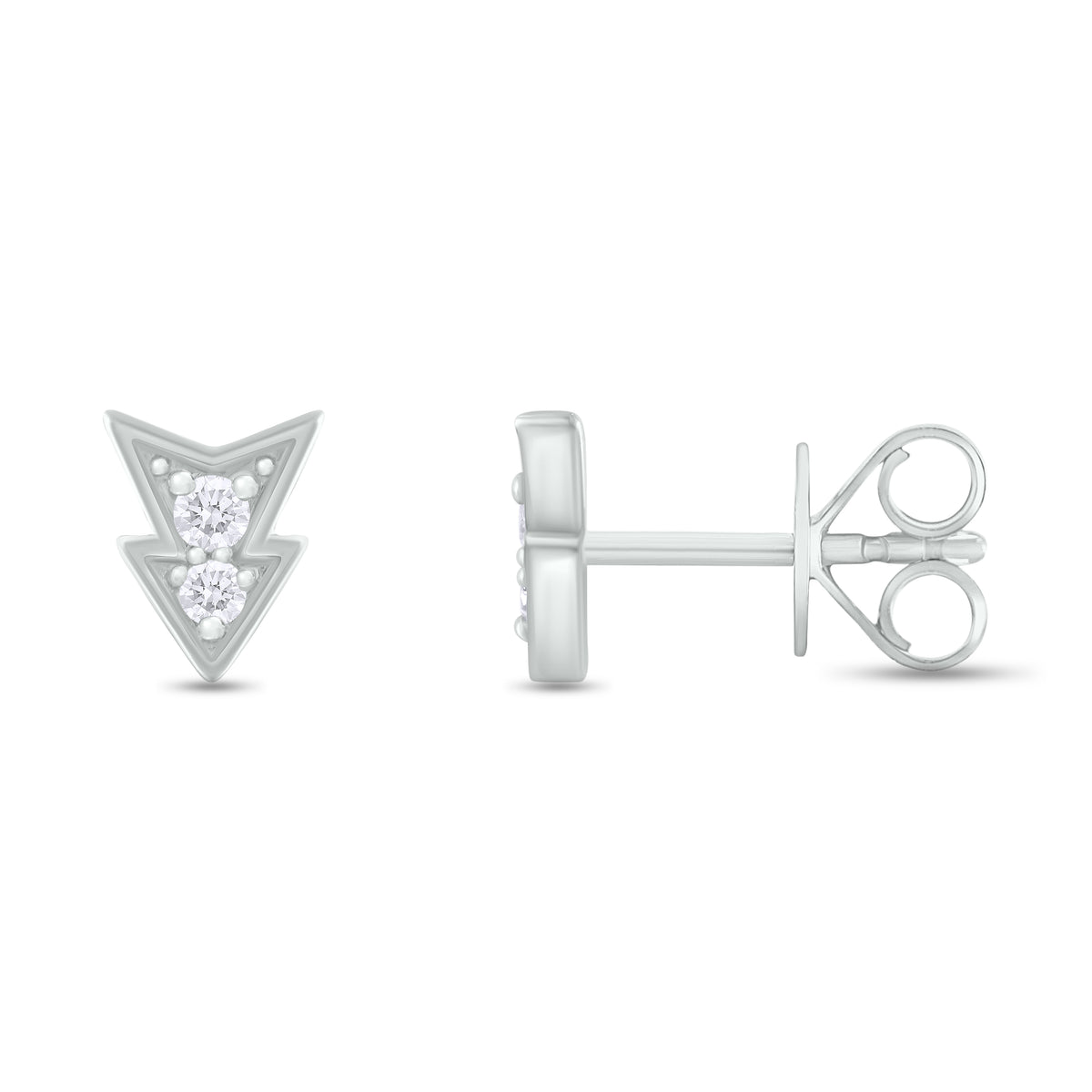 EFA54267. 14K Solid Gold Diamond Arrow Studs