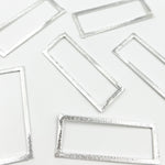 Load image into Gallery viewer, RS3SS. 40MM White Sterling Silver Brushed Rectangle Connector
