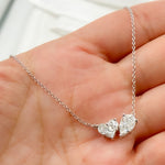 Load image into Gallery viewer, NFK71525. 14K Solid Gold Diamond Heart and Drop Necklace
