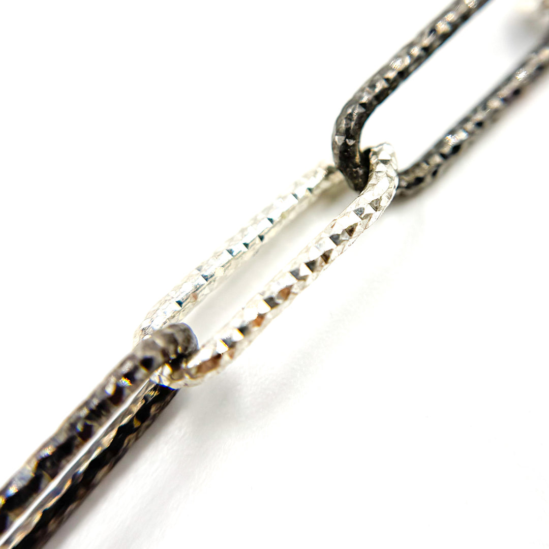 Silver Diamond Cut Paperclip Chains