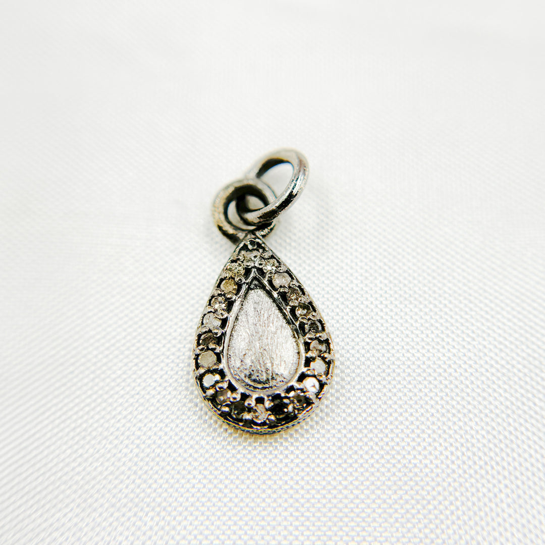 DC760. Diamond Sterling Silver Drop Charm