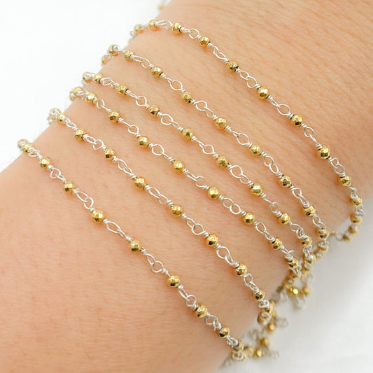 Pyrite Sterling Silver Wire Chain
