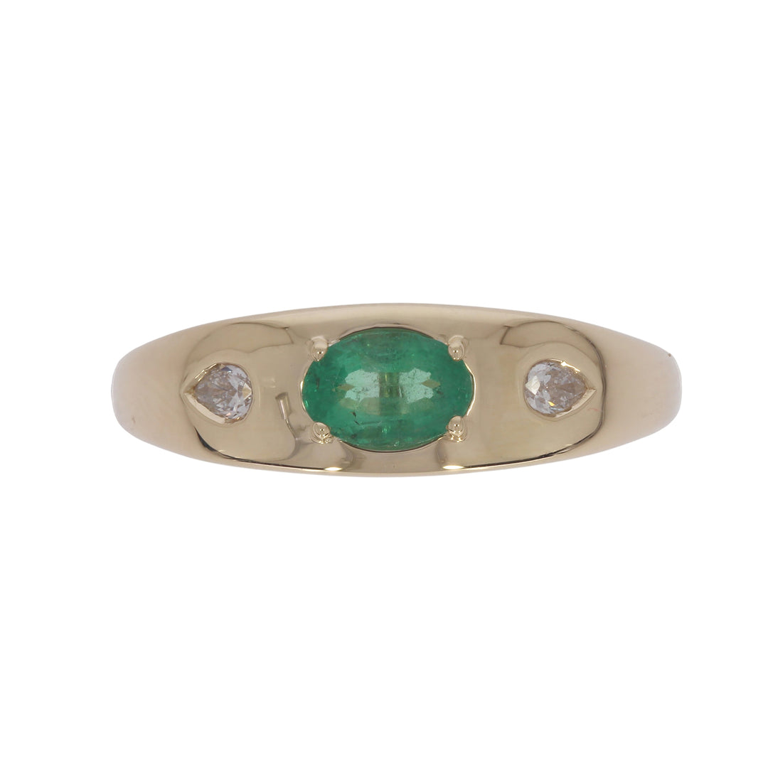 CR97420-6X4. 14K Solid Gold Diamond and Gemstone Ring
