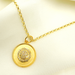 Load image into Gallery viewer, 14K Solid Gold Diamond Circle Charm. GDP86
