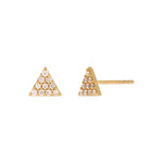 Load image into Gallery viewer, EFC54162. 14K Solid Gold and Diamonds Triangle Studs