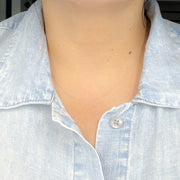 14k Solid White Gold Cable Chain with Extender