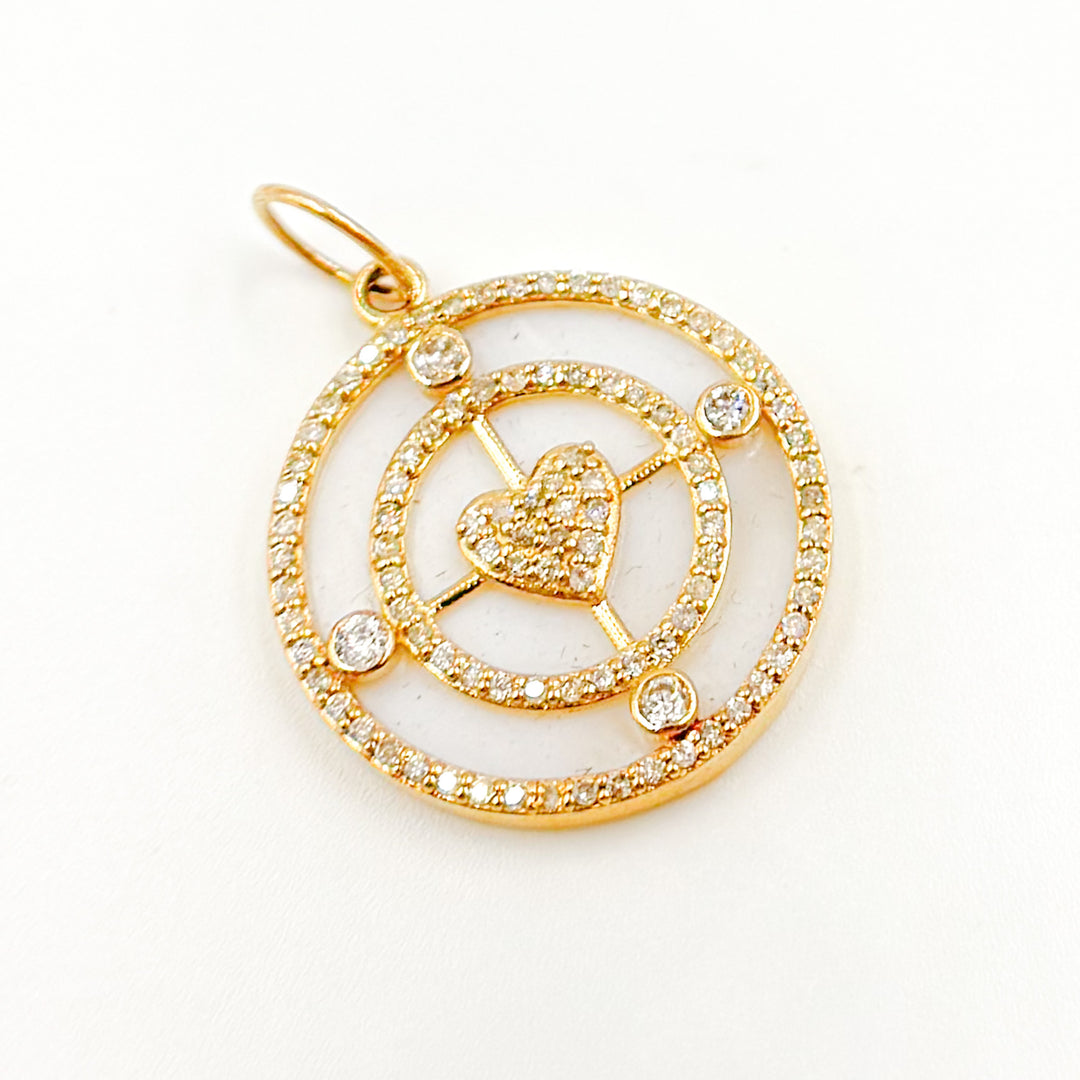 Buy Now 14K Gold Round Heart Pendant