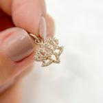 Load image into Gallery viewer, DC960. Diamond Sterling Silver Lotus Charm
