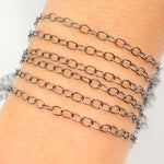 Load image into Gallery viewer, V191BR. Black Rhodium Sterling Silver Smooth Oval Link Chain
