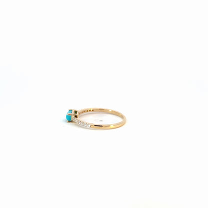 RN413847. 14K Solid Gold Diamond and Gemstone Ring