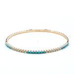 Load image into Gallery viewer, BNH68545. 14K Solid Yellow Gold Diamond and Gemstone Bangle
