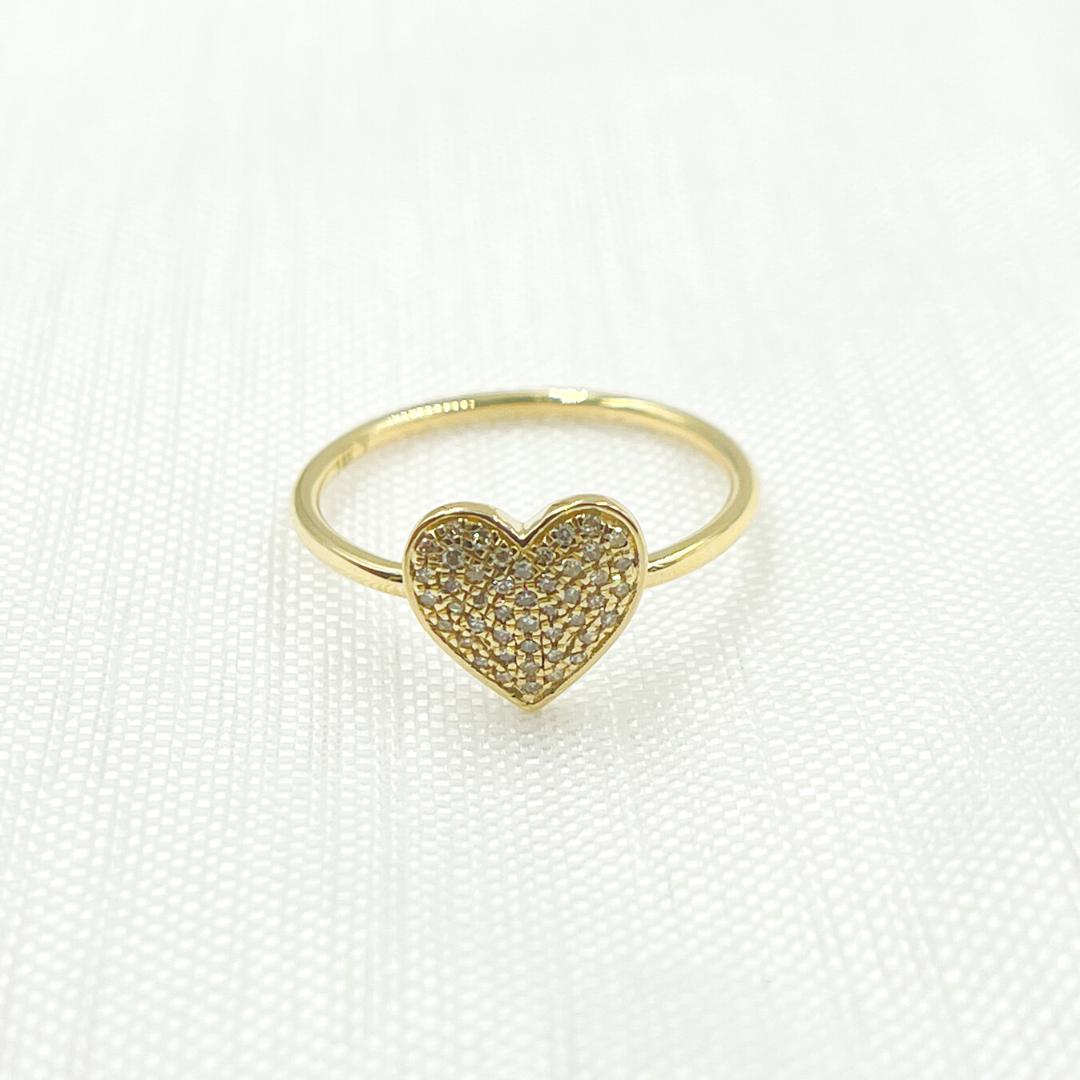 14K Solid Gold Diamond Heart Ring. RFB16832