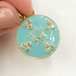 Load image into Gallery viewer, DP783A. Diamond Sterling Silver Round Flower Enamel Pendant
