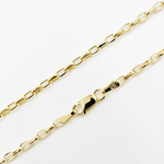 Load image into Gallery viewer, 100HVR5614000. 14K Solid Yellow Gold Diamond-Cut Oval Rolo Hollow Chain Necklace