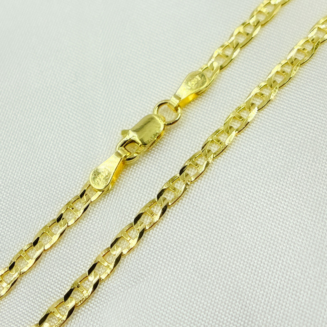 058FLP1FGT2A9L001. 14k Solid Gold Flat Marina Link Chain