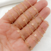1175-1125GF. 14K Gold-Filled Flat Marina and Cable Links Chain