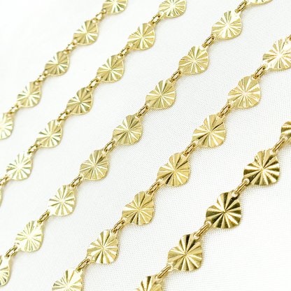 Gold Plated 925 Sterling Silver Diamond Cut Heart Chain