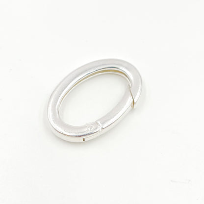 28MM White Sterling Silver Oval Clasp