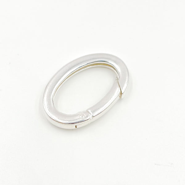 28MM White Sterling Silver Oval Clasp