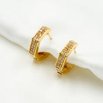 Load image into Gallery viewer, EHF56967. 14k Solid Gold Diamond Hexagon Hoops