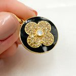 Load image into Gallery viewer, DP383A. Diamond Sterling Silver Round Flower Pendant with Gemstone
