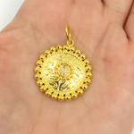 Load image into Gallery viewer, 14K Solid Gold with Diamonds Circle Charm. KG23
