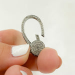 Load image into Gallery viewer, DC671. Pave Diamond &amp; 925 Sterling Silver Black Rhodium Pear Shape Trigger Clasp
