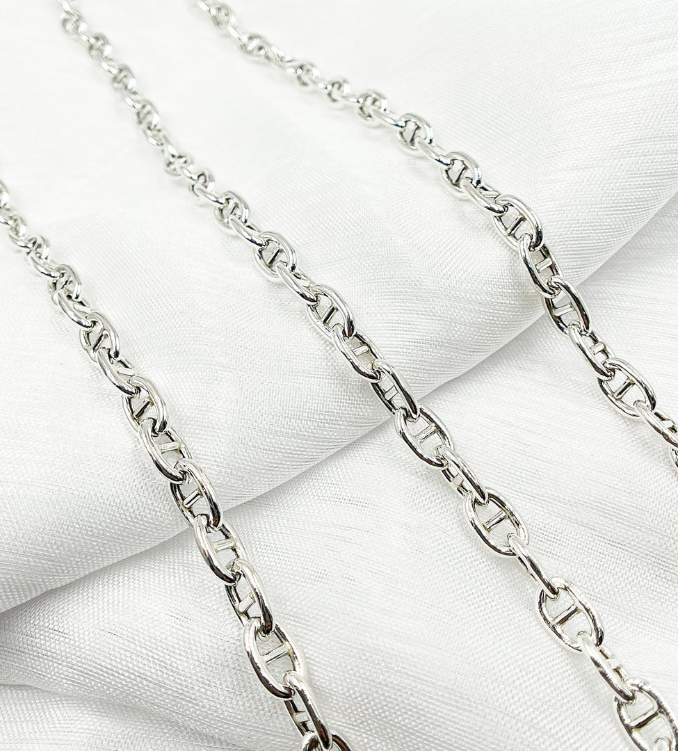 925 Sterling Silver Marina 11x7 mm Link Chain. V81SS