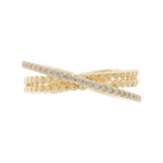 Load image into Gallery viewer, 14K Solid Gold Diamond and Beaded Bands Ring. DRN01480
