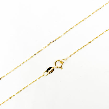 025R01T518K. 18K Solid Yellow Gold Cable Chain