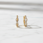 Load image into Gallery viewer, EHC57630. 14K Solid Gold Diamond Fancy Hoops