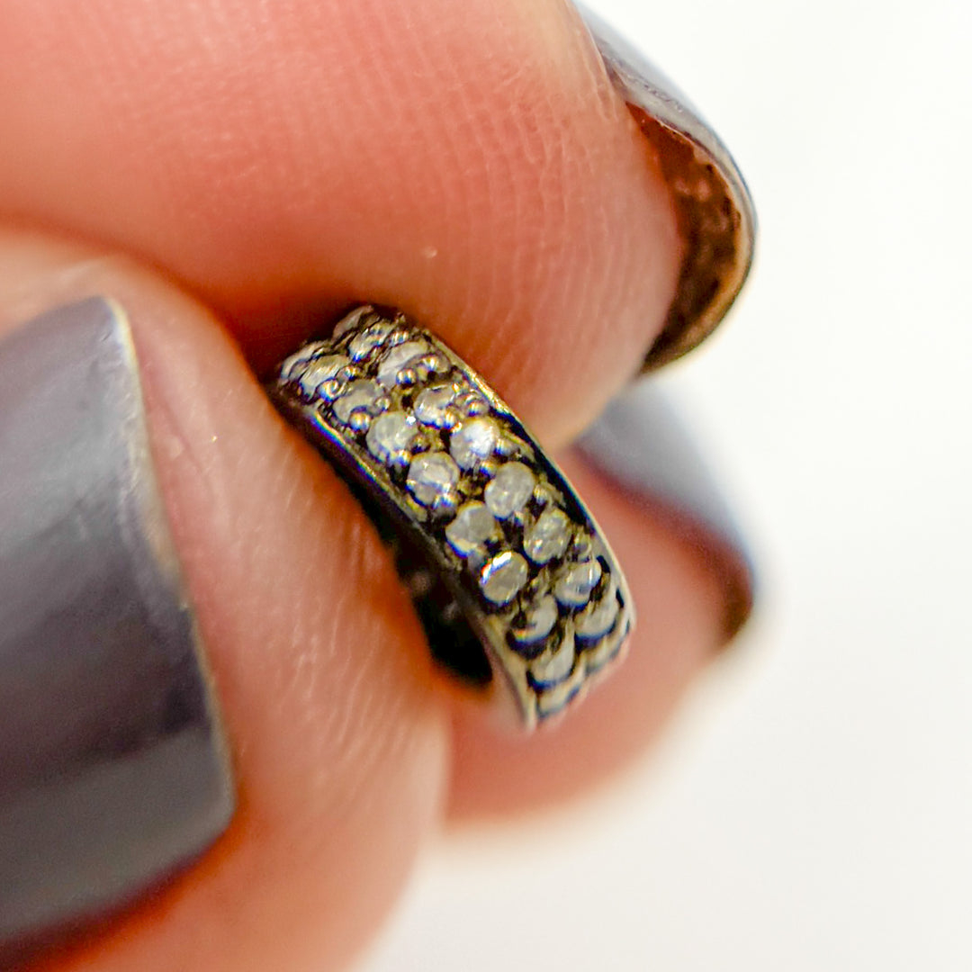 DC805. Diamond & Sterling Silver Spacer Bead