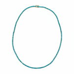 Load image into Gallery viewer, NFZ72747TQ. 14K Solid Gold Turquoise Tennis Necklace