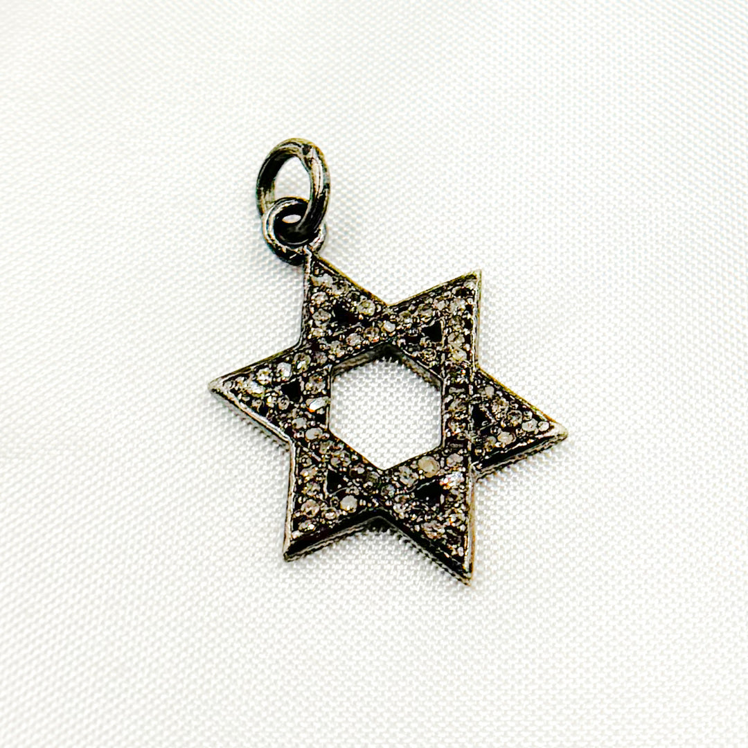 DC429. Diamond Silver Star of David Pendant