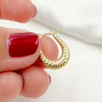 Load image into Gallery viewer, GER177. 14K Solid Gold Croissant Hoops
