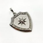 Load image into Gallery viewer, DP649. Diamond Sterling Silver Shield Pendant
