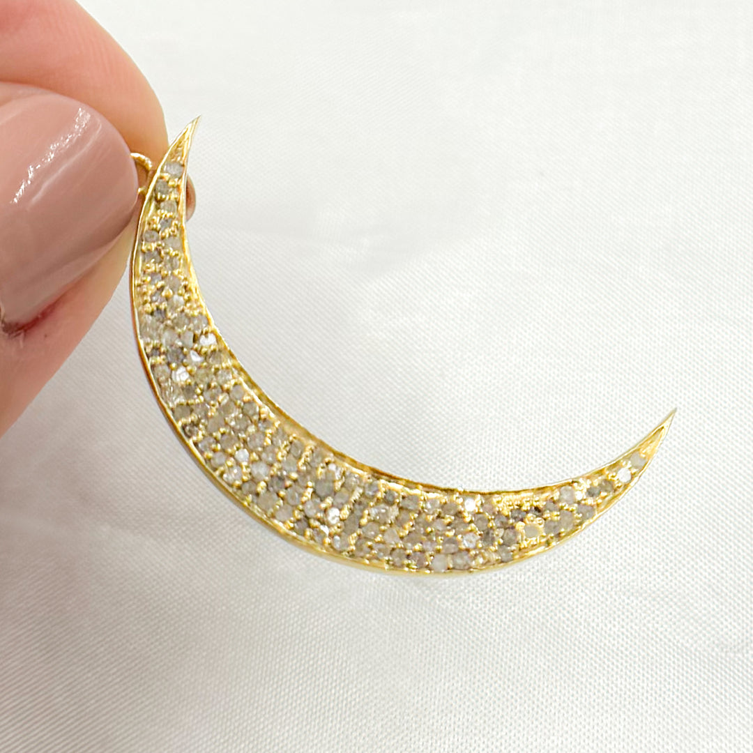 DP1001. Diamond Sterling Silver Moon Pendant